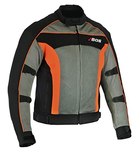 BOSmoto Motorrad Sommer Jacke herren mit protektoren, Airmesh motorradjacke (L, Orange) von BOSmoto