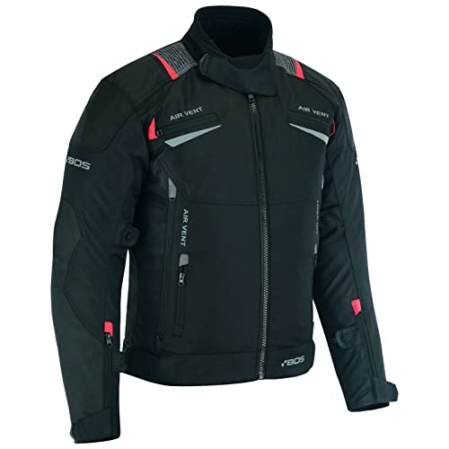 BOSmoto Motorradjacke Herren, Belüftung Reißverschluss, Atmungsaktive Sommer Mesh Motorcycle Stadt Textiljacke Männer mit CE Schulter Ellbogen und Rückenprotektoren, Stretch (M) von BOSmoto