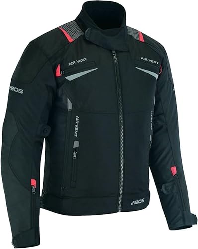 BOSmoto Motorradjacke Herren, Belüftung Reißverschluss, Atmungsaktive Sommer Mesh Motorcycle Stadt Textiljacke Männer mit CE Schulter Ellbogen und Rückenprotektoren, Stretch (XXXL), Biker-22, Schwarz von BOSmoto