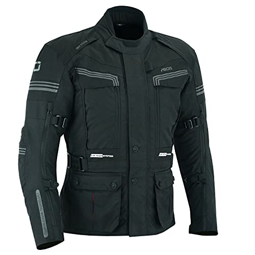 BOSmoto Motorradjacke Herren Mit Protektoren Textil Wasserdicht Winddicht Silber Grau (2XL) von BOSmoto