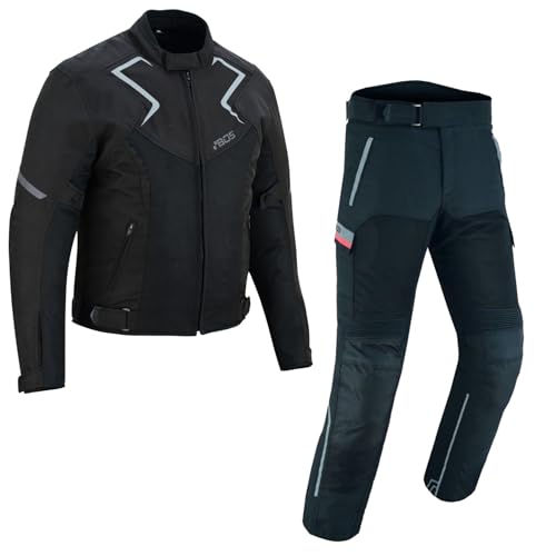 Sommer Motorrad Textil kombi,Herren Motorrad Jacke und hose,Motorrad kombi Jacke + Hose - ZWEITEILER- TEXTIL Motorrad Bike Kombi.Motorrad Anzug (BLACK, S) von BOSmoto