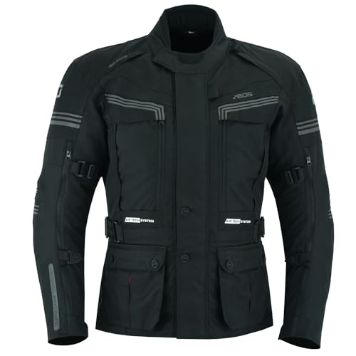 BOSmoto motorradjacke mit protektoren herren textil, Touren, Wasserdicht, Belüftung (2XL) von BOSmoto