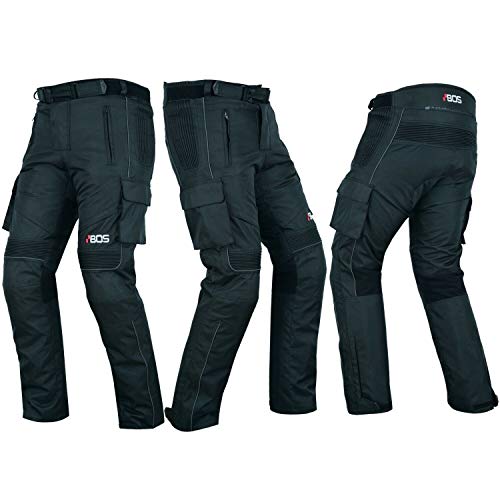 Herren Motorradhose mit Protektoren und Reflektoren – Textil Motorrad Hose für Sommer und Winter – (M, Schwarz 6066) von BOSmoto