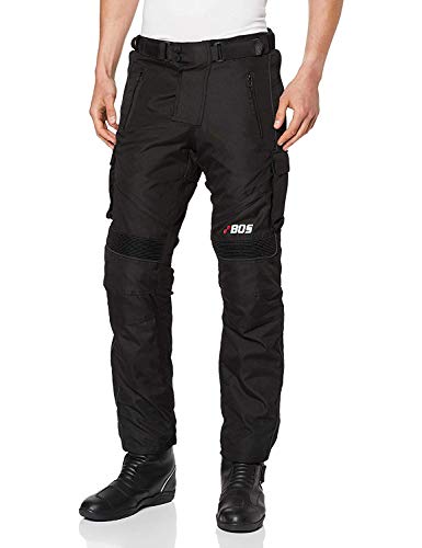 Herren Motorradhose mit Protektoren und Reflektoren – Textil Motorrad Hose für Sommer und Winter – (XL, Schwarz 6066) von BOSmoto