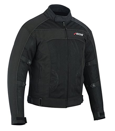 motorrad Jacke herren mit protektoren 4XL, Schwarz von BOSmoto