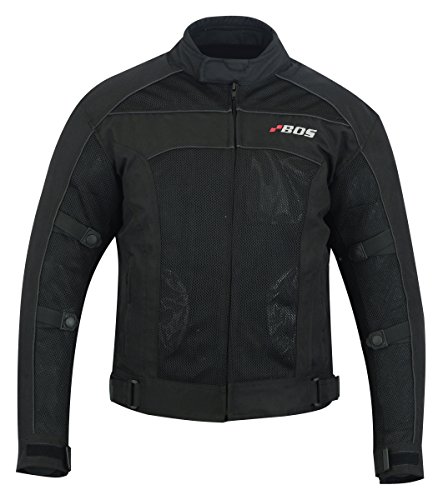 motorrad Textile jacke herren mit protektoren L, Schwarz von BOSmoto