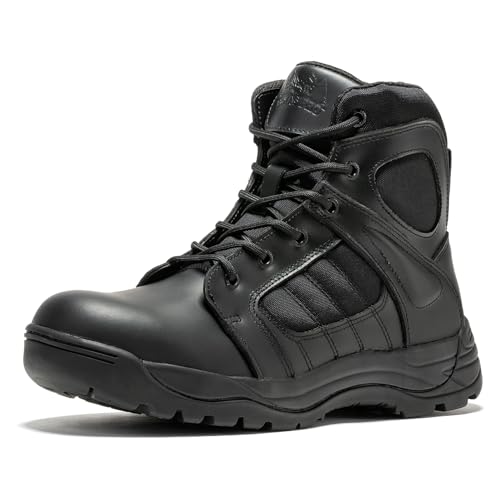 BOTAS PRO Taktische Stiefel für Herren, seitlicher Reißverschluss, 15,2 cm, leicht, bequem, Militärstiefel, Armeestiefel (BMP111), Schwarz, 45 EU von BOTAS PRO
