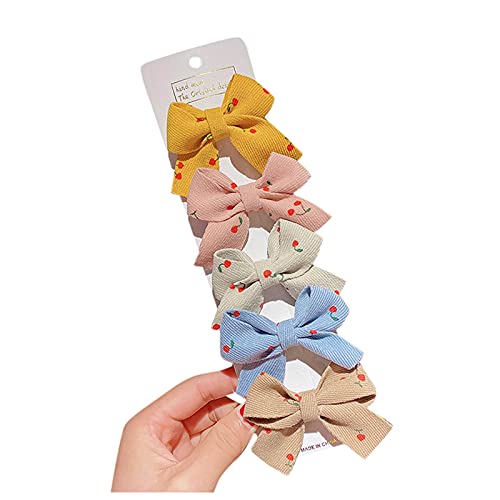 5 STÜCK Kleinkind Kinder Baby Mädchen Bunte Bowknot Haarnadel Haarspange Zubehör Schlauchschal Damen (E, One Size) von BOTCAM