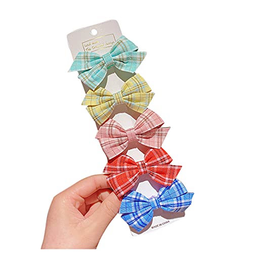 5 STÜCK Kleinkind Kinder Baby Mädchen Bunte Bowknot Haarnadel Haarspange Zubehör Schlauchschal Damen (H, One Size) von BOTCAM