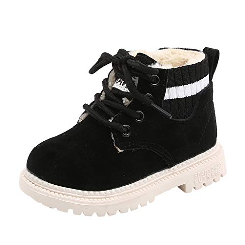 Aufwärmen Kinder Spitze Baby-Booties Stiefel kurz Kleinkind jungen Knöchel Schuhe Baby Schuhe Damen Sportschuhe Sneaker (Black, 24 Toddler) von BOTCAM