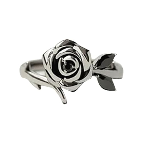 BOTCAM 2024 Neuer schwarzer Rosenring für verbrannte und überlebte Selbstliebe. Ein einzigartiges Design mit einem Hauch von Individualität und Raffinesse. Ringe Für Damen (B, One Size) von BOTCAM