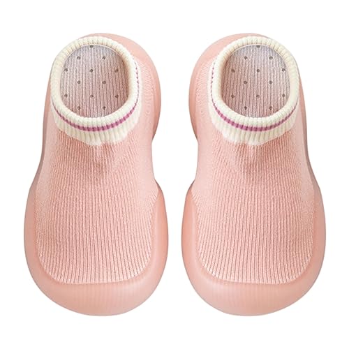 BOTCAM Baby Mädchen Indoor Atmungsaktive Wanderschuhe Warme Elastische Socken Schuhe Outdoor Turnschuhe Reitstiefel (Pink, 20 Infant) von BOTCAM