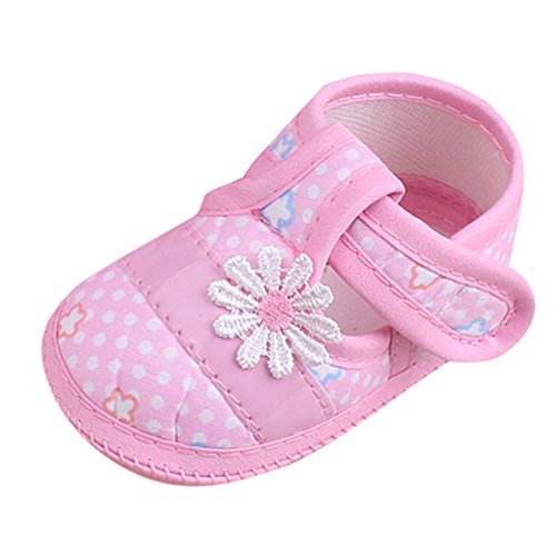 BOTCAM Babyschuhe 4 Monate Junge Bogen Kleinkind säugling Junge weiche einzige Prewalker-Schuhe Turnschuhe 23 Mädchen (Pink, 13) von BOTCAM