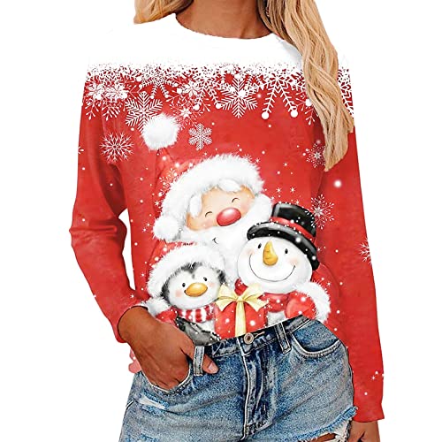 BOTCAM Benutzerdefinierte Druckmuster Kleidung Weihnachten Streetwear Pile-Up-Kragen-Sweatshirt Frauen Plus Size Pullover Workout Set Damen (A, S) von BOTCAM