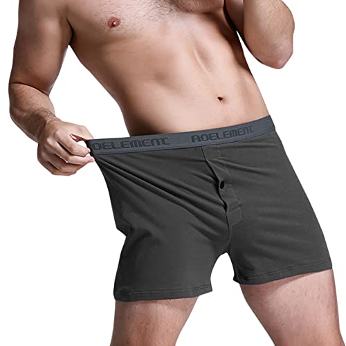 BOTCAM Boxer Herren Shorts Baumwolle Locker Weich Freizeithose Kurze Hosen Hipster Trunks mit Eingriff Gummibund Retroshorts Pyjamas Heimshorts Comfort Unterwäsche Weite Unterhosen Atmungsaktiv von BOTCAM