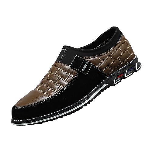 BOTCAM Brogues Herren Wildleder Slip Casual für Kleid, Arbeit, formelle Hochzeit, Herrenschuhe, Business-Herren-Lederschuhe Basketball Schuhe Herren Rot von BOTCAM