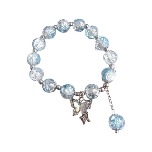 BOTCAM Butterfly Colored Glaze Bracelet Handmade Beads Female Bracelet Ice Crack Broken Flower Beads Armbänder Für Kinder Mädchen von BOTCAM