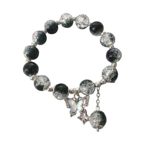 BOTCAM Butterfly Colored Glaze Bracelet Handmade Beads Female Bracelet Ice Crack Broken Flower Beads Armbänder Für Kinder Mädchen von BOTCAM