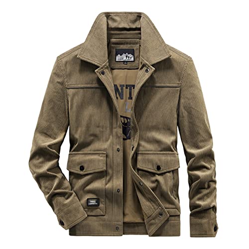 BOTCAM Cordjacke Herren Herbst Slim Fit Männer, mit Innen Bomberjacke Corduroy Lässig Jacke Mode Winterjacke Traditionell Chino Jacken Herren Übergangsjacke Motorradjacke L XL XXL 3XL 4XL von BOTCAM