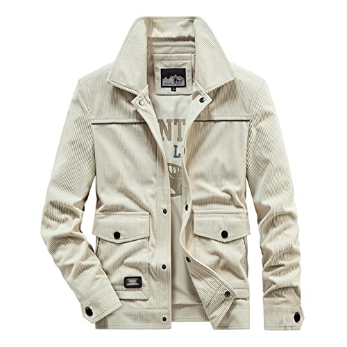 BOTCAM Cordjacke Herren Herbst Slim Fit Männer, mit Innen Bomberjacke Corduroy Lässig Jacke Mode Winterjacke Traditionell Chino Jacken Herren Übergangsjacke Motorradjacke L XL XXL 3XL 4XL von BOTCAM
