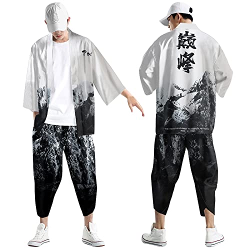 BOTCAM Cowboy Weste Herren Herren Leisure Relaxed Antik Digitaldruck Kimono Soutane Strickjacke Hemd Hose Hemd Anzug Anzug Herren Hochzeit von BOTCAM