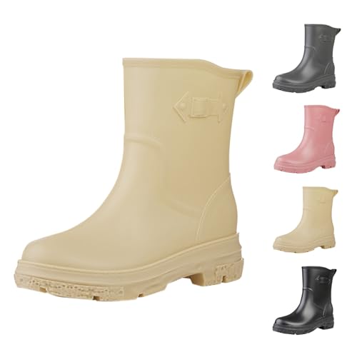 BOTCAM Damen Halbhohe Regenschuhe Gummistiefel Rain Boots Lässig Gartenschuhe Wasserdichte Rutschfest Regenstiefel Gummistiefeletten Einfarbig Gummischuhe Schlupfstiefel Küchenschuhe BOTCAM Damen Halbhohe Regenschuhe Gummistiefel Rain Boots Lässig Gartenschuhe Wasserdichte Rutschfest Regenstiefel Gummistiefeletten Einfarbig Gummischuhe Schlupfstiefel Küchenschuhe von BOTCAM