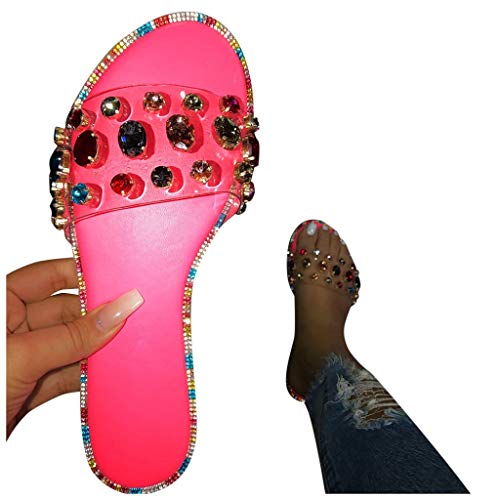 BOTCAM Damen Hausschuhe Mit Strass Sommer Schlappen Lässige Flache Schuhe Flat Heel Elegant Freizeit Römersandalen Plattform Peeptoe Strandsandalen Transparent Gummiband Freizeitsandalen BOTCAM Damen Hausschuhe Mit Strass Sommer Schlappen Lässige Flache Schuhe Flat Heel Elegant Freizeit Römersandalen Plattform Peeptoe Strandsandalen Transparent Gummiband Freizeitsandalen von BOTCAM
