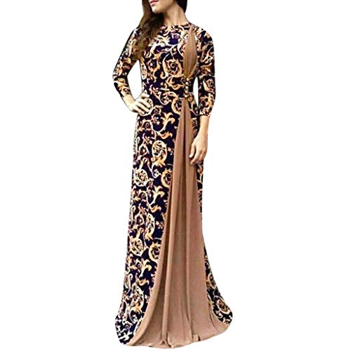 BOTCAM Damen Islamisches langes Kleid, Muslimische Kleider Islamische Abaya Mode Robes Elegant Abendkleid Dubai Arab Kaftan Caftan Muslim Maxikleid Langarm Gewand für Damen Cocktailkleid Partykleid von BOTCAM