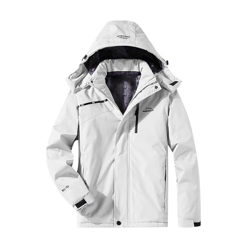 BOTCAM Damen Jacken Fleecejacke Winterjacke Wasserdicht Atmungsaktiv Verdickt Warm Winddicht Softshelljacke Outdoor Funktionsjacke mit Kapuzen Plüschjacke Weiche Gefüttert Winter Jacke Übergangsjacke von BOTCAM