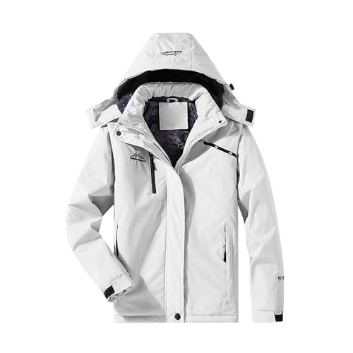 BOTCAM Damen Jacken Fleecejacke Winterjacke Wasserdicht Atmungsaktiv Verdickt Warm Winddicht Softshelljacke Outdoor Funktionsjacke mit Kapuzen Plüschjacke Weiche Gefüttert Winter Jacke Übergangsjacke von BOTCAM