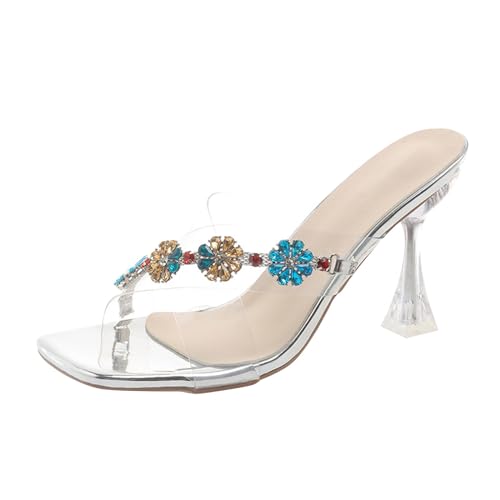 BOTCAM Damen Modische Transparent High Heel Pantoffeln Schuhe Hausschuhe Mit Kleiner Absatz Kleid Party Freizeit Hochzeit Abendschuhe Pumps Mit Blockabsatz Lässige Strand Offene Spitze Pantoletten BOTCAM Damen Modische Transparent High Heel Pantoffeln Schuhe Hausschuhe Mit Kleiner Absatz Kleid Party Freizeit Hochzeit Abendschuhe Pumps Mit Blockabsatz Lässige Strand Offene Spitze Pantoletten von BOTCAM