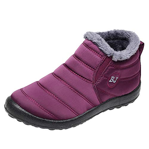 BOTCAM Damen Schneestiefel PelzgefüTterte Winterschuhe Klassische Wasserdicht Winterschuhe Und Stiefeletten Warm GefüTterte Schneeschuhe Kurzschaft Winter Ankle Boots Stiefel Winterstiefel von BOTCAM