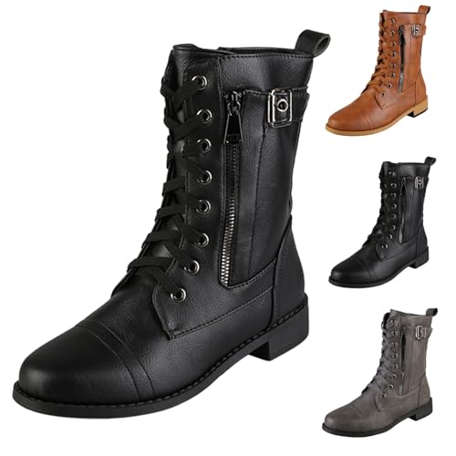 BOTCAM Damen-Stiefel im Cowboy-Stil Halbhoch Ankle-Boots Stiefeletten Mit Rutschfest Sohle Wasserdicht Mittelhoher Cowboystiefel Halbstiefel Schnürstiefel Mit Reißverschluss Übergangsstiefel BOTCAM Damen-Stiefel im Cowboy-Stil Halbhoch Ankle-Boots Stiefeletten Mit Rutschfest Sohle Wasserdicht Mittelhoher Cowboystiefel Halbstiefel Schnürstiefel Mit Reißverschluss Übergangsstiefel von BOTCAM