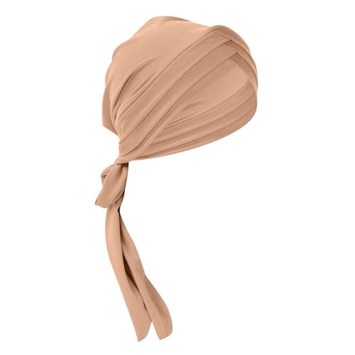 BOTCAM Eid Al Fitr-Stirnband für Damen, einfarbig, dreifacher langer Schwanz, muslimisches Stirnband, kann hinter dem Hut gebunden werden Ohrenwärmer Sommer (Khaki, One Size) von BOTCAM