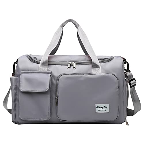 BOTCAM Faltbare Reisetasche mit großer Kapazität, leicht, wasserdicht, faltbar, Tragetasche, Reisetasche, modische Frauen Stoffschultertasche (Grey, One Size) von BOTCAM