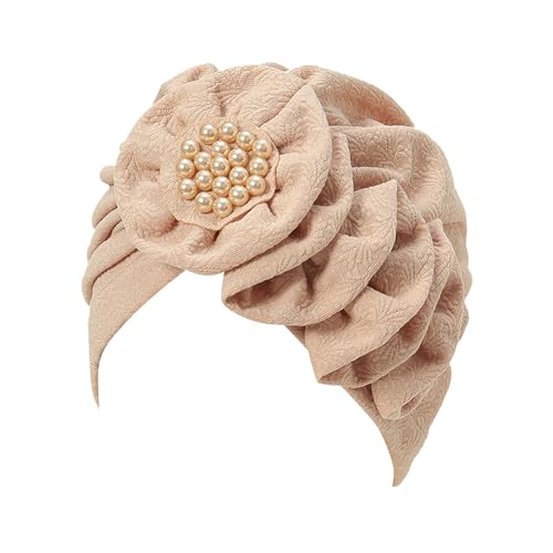 BOTCAM Frauen Eid Al Fitr Saison Einfarbig Faltig Lange Streifen Einseitig Aufkleber Kopftuch Hut Muslimischen Kopftuch Herren Stirnband (Khaki, One Size) von BOTCAM