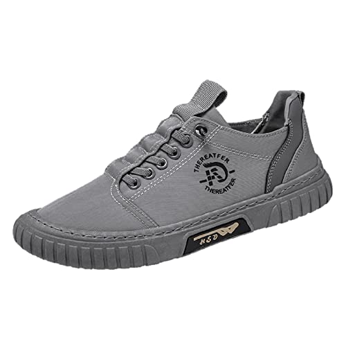 BOTCAM Freizeit-Walking-Sneaker Herren-Wanderschuhe Flache Schuhe Herren rutschfeste Outdoor-Lauflernschuhe Lässige Canvas Atmungsaktives Trekkingschuhe Weichen Sohlen Bequeme Segeltuchschuhe von BOTCAM