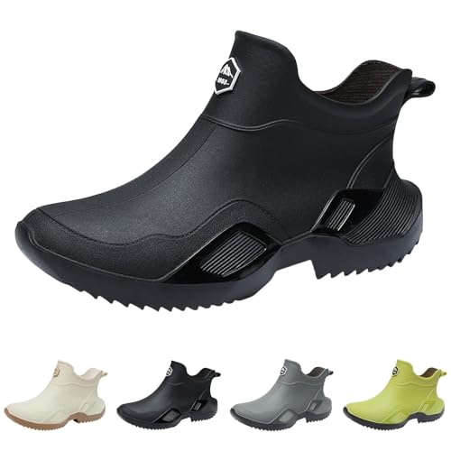 BOTCAM Gummistiefel Damen Herren Halbhoch Regenschuhe Regenstiefel Boots Gartenstiefel Wasserdichte Schuhe Gummi Stiefeletten Gummischuhe Sommer Kurz Stallschuhe Gartenschuhe von BOTCAM