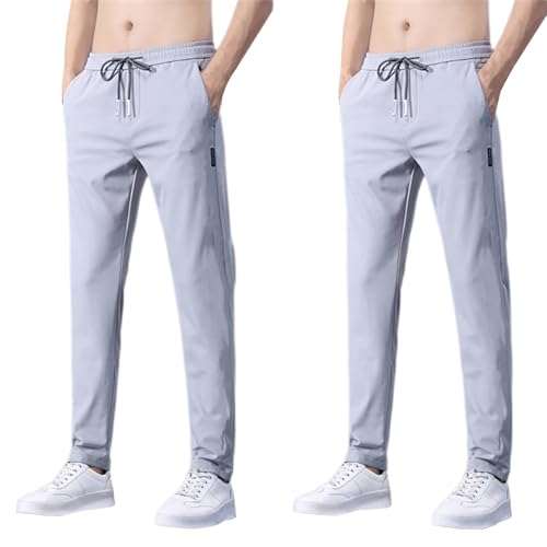 BOTCAM Herren Jogginghose Lang Sporthose Eisseide Stretch Schnell Trocknende Ice Seide Freizeithose Atmungsaktive Einfarbig Sommerhose Slim Fit Sweatpants Trainingshose Mit Kordelzug Und Taschen BOTCAM Herren Jogginghose Lang Sporthose Eisseide Stretch Schnell Trocknende Ice Seide Freizeithose Atmungsaktive Einfarbig Sommerhose Slim Fit Sweatpants Trainingshose Mit Kordelzug Und Taschen von BOTCAM