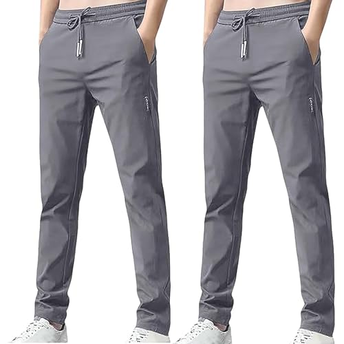 BOTCAM Herren Jogginghose Lang Sporthose Eisseide Stretch Schnell Trocknende Ice Seide Freizeithose Atmungsaktive Einfarbig Sommerhose Slim Fit Sweatpants Trainingshose Mit Kordelzug Und Taschen BOTCAM Herren Jogginghose Lang Sporthose Eisseide Stretch Schnell Trocknende Ice Seide Freizeithose Atmungsaktive Einfarbig Sommerhose Slim Fit Sweatpants Trainingshose Mit Kordelzug Und Taschen von BOTCAM
