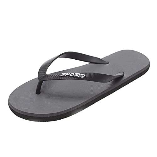 BOTCAM Herren Outdoor Schuhe 44 Männer Modische Flat Toe Flip Flops Flat Beach Flip Flops Fashion Toe Flip Flops Sandalen Schuhe Herren Run Schwarz von BOTCAM