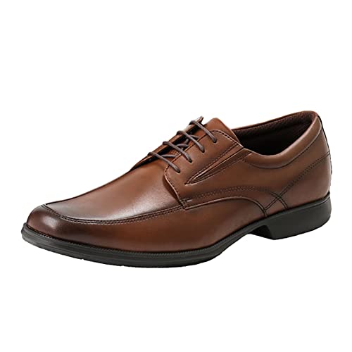 BOTCAM Herren Unsichtbare Höhenerhöhung Aufzug Schuhe - Premium Leder Schnürschuh Runde Zehe Formale - Derby Oxfords Anzugschuhe Herren Braun Leder Derby Schuhe Herren (Z jsjm_D-Brown, 44) von BOTCAM