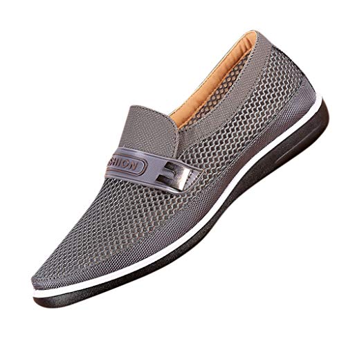 BOTCAM Hohle, weiche, atmungsaktive Sommer-Slip-On-Schuhe Lässige Mesh-Schuhe Herrenschuhe Freizeitschuhe für Herren Herren Schuhe Sneaker 2017 (Grey, 43) von BOTCAM