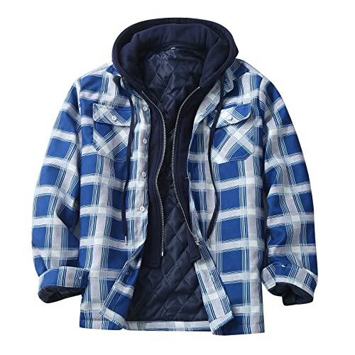 BOTCAM Holzfällerjacke Herren Holzfällerhemd Langarm, mit Kapuzen Herbst Kapuzenjacke Thermojacke mit Innen Karojacke Herren Outdoorjacke Mode Freizeitjacke S M L XL XXL 3XL 4XL 5XL von BOTCAM