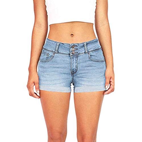 BOTCAM Jeans Shorts Damen High Waist Stretch Kurze Hose Sommer Zerrissen Push Up Leggings Ripped Loch Hotpants Skinny Y2k Boyfriend Jeans Shorts Denim Kurze Jeans Sommershorts Mit Taschen von BOTCAM