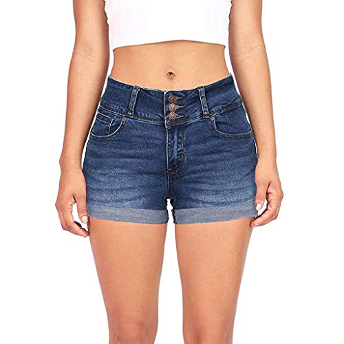 BOTCAM Jeans Shorts Damen High Waist Stretch Kurze Hose Sommer Zerrissen Push Up Leggings Ripped Loch Hotpants Skinny Y2k Boyfriend Jeans Shorts Denim Kurze Jeans Sommershorts Mit Taschen von BOTCAM