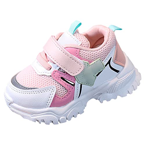 BOTCAM Kinder Mädchen Sportschuhe Casual Einzelschuhe Lauflernschuhe Sommer Outdoor Weiche Atmungsaktive Sportschuhe Lederschuhe Sneaker Mädchen 23 (Pink-a, 28.5 Little Child) von BOTCAM