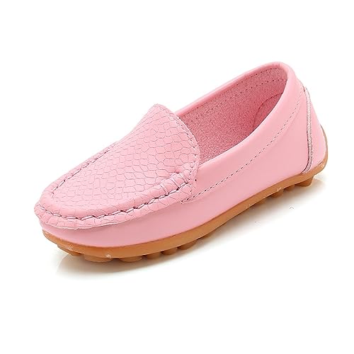BOTCAM Kinder Mokassins Jungen Bootsschuhe Halbschuhe Mädchen Flache Loafers Slippers Weich rutschfest Kinderschuhe Sneaker Lauflernschuhe Hallenschuhe Slip on Schulschuhe Lederschuhe Gr.21-36 von BOTCAM