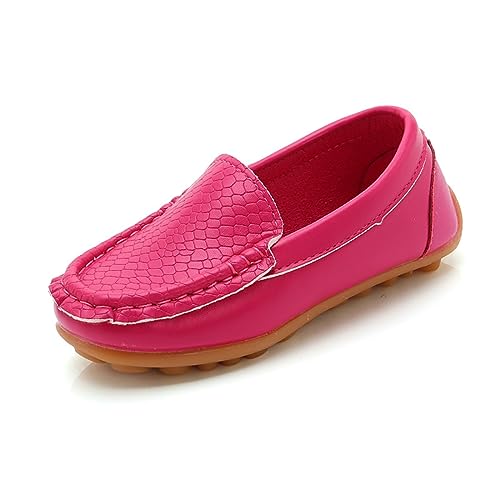 BOTCAM Kinder Mokassins Jungen Bootsschuhe Halbschuhe Mädchen Flache Loafers Slippers Weich rutschfest Kinderschuhe Sneaker Lauflernschuhe Hallenschuhe Slip on Schulschuhe Lederschuhe Gr.21-36 von BOTCAM