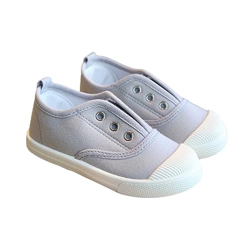 BOTCAM Kinder-Segeltuchschuhe, atmungsaktive - und Mädchenschuhe, Indoor-Kinderschuhe, Kleinkindschuhe Turnschuhe Herren Hallenschuhe (Grey, 23 Infant) von BOTCAM